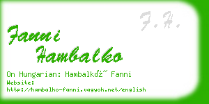 fanni hambalko business card